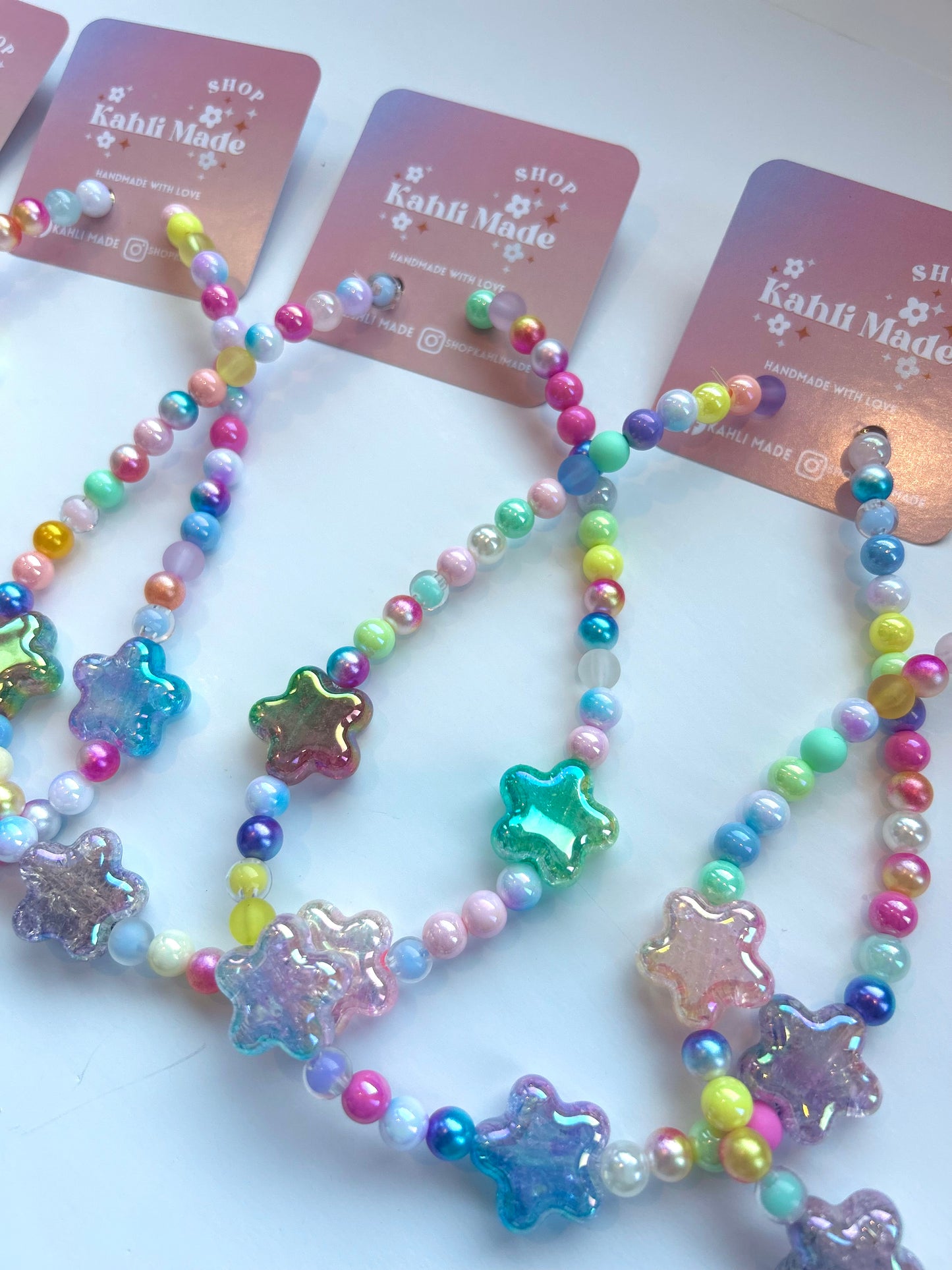 Holographic Heart + Stars Necklace