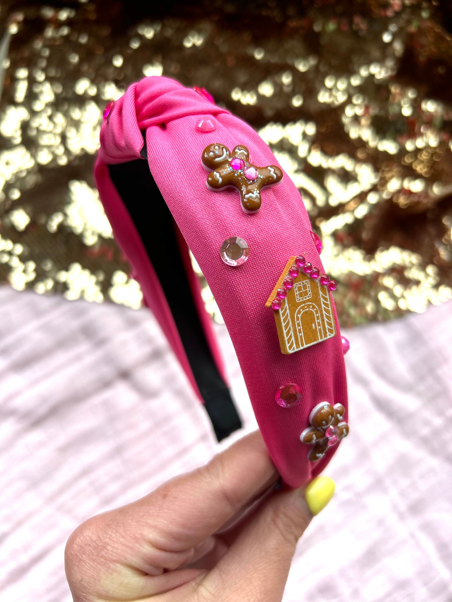 Pink Gingerbread Knotted Headband