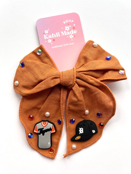 Orange Detroit Tigers Bow