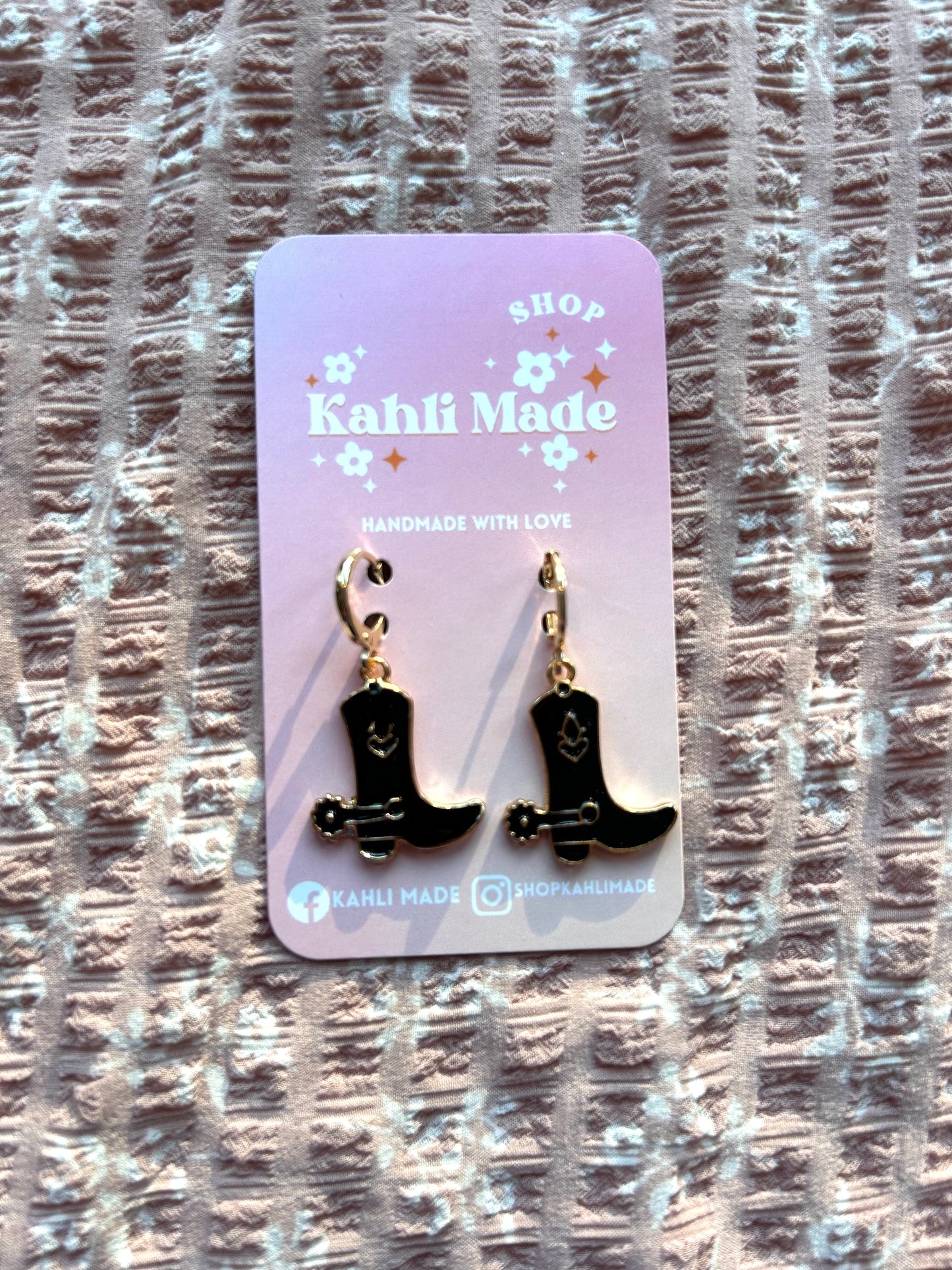 Black Rodeo Huggie Hoops