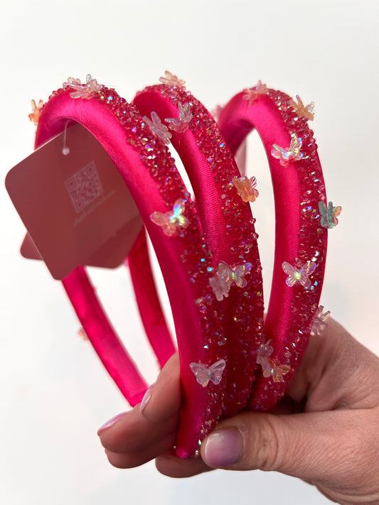 Pink Butterfly Headband