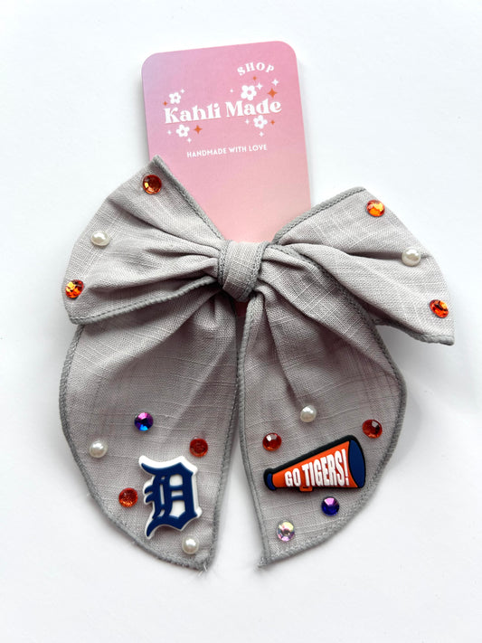 Gray Detroit Tigers Bow