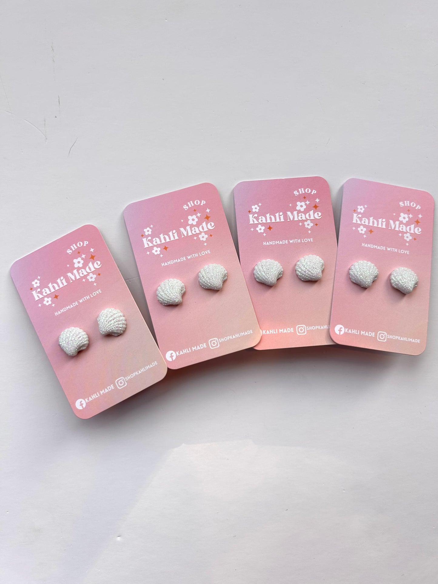 Glitter Sea Shell Studs