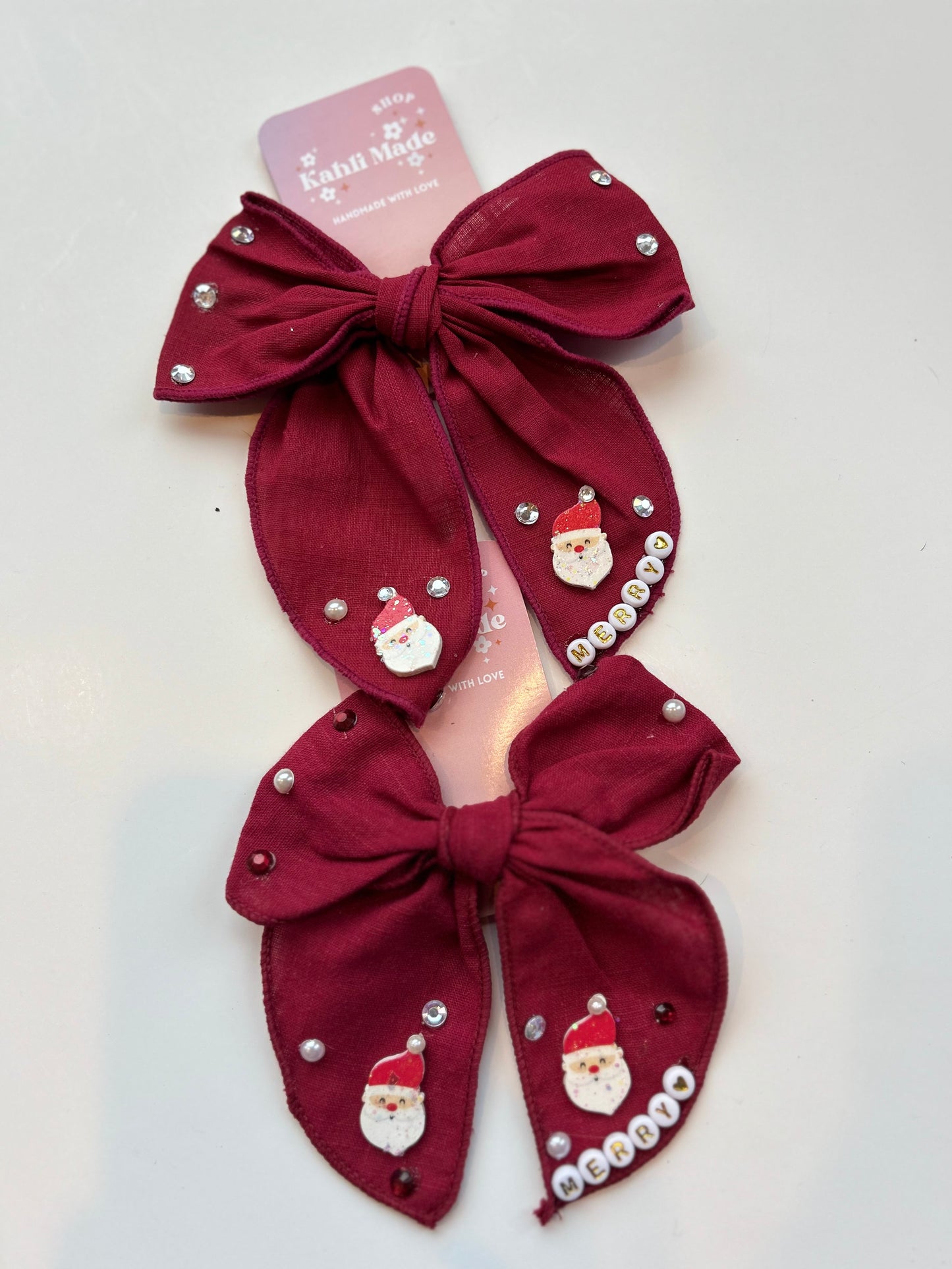 Santa Holiday Bows