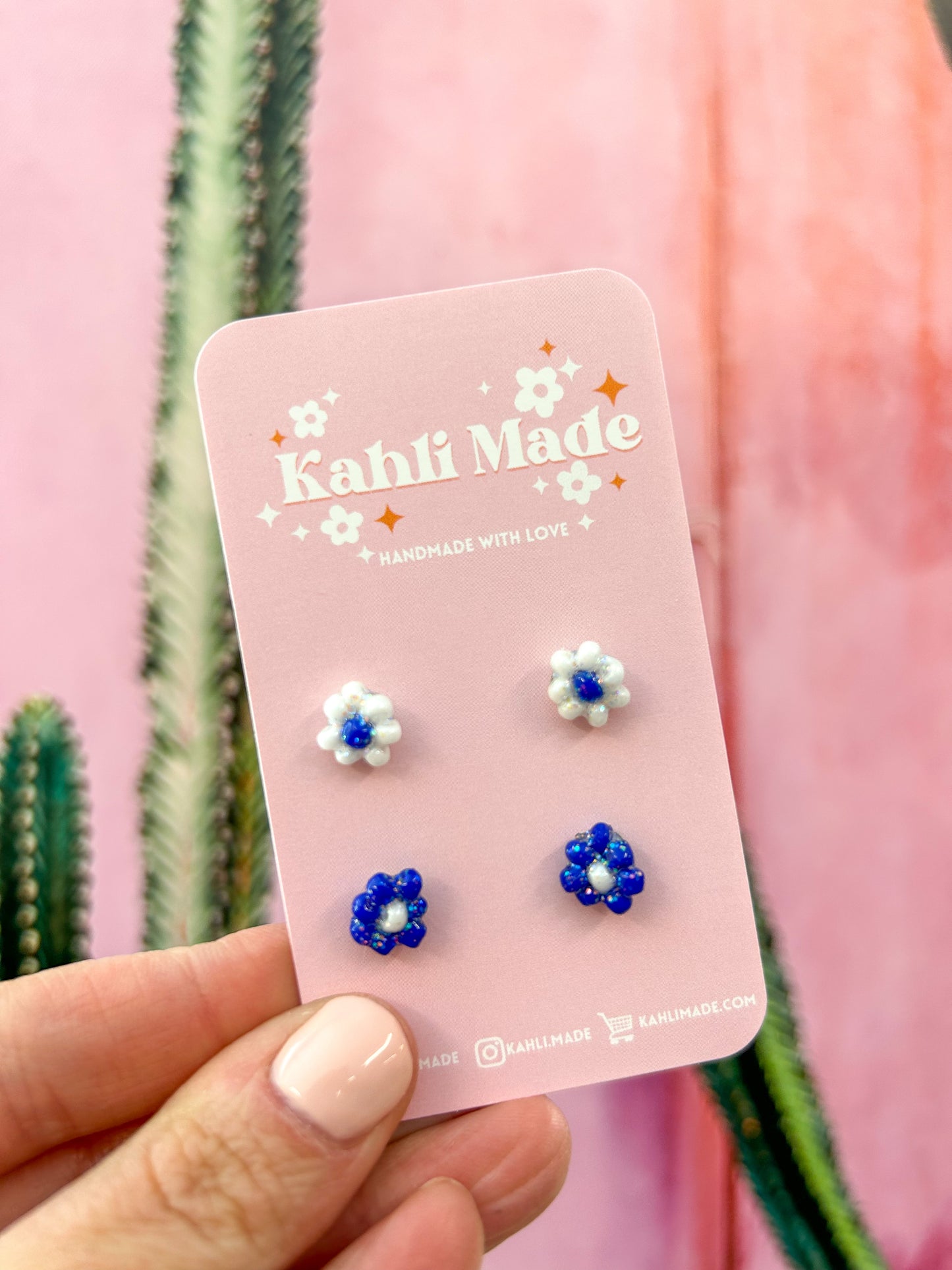 ✨Glitter✨School Spirit Flower Studs
