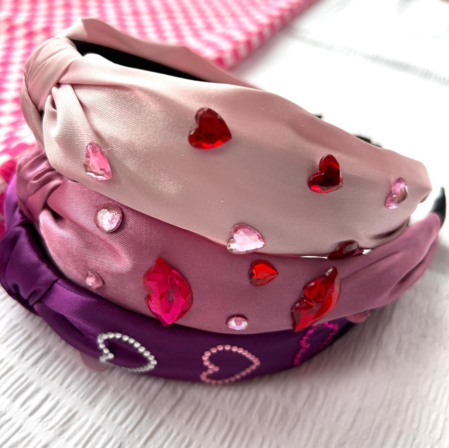 Gem Heart Knotted Headband