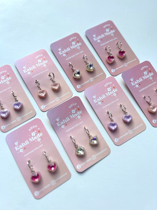 Gem Heart Dangles