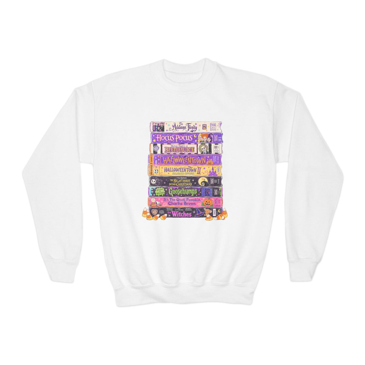 KM Nostalgic Halloween VHS Youth Crewneck