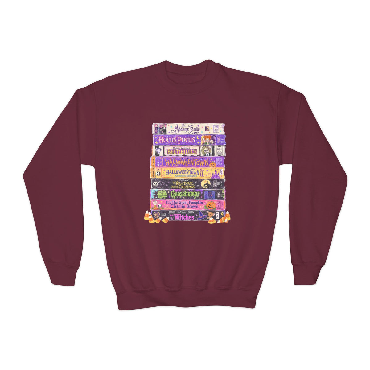 KM Nostalgic Halloween VHS Youth Crewneck