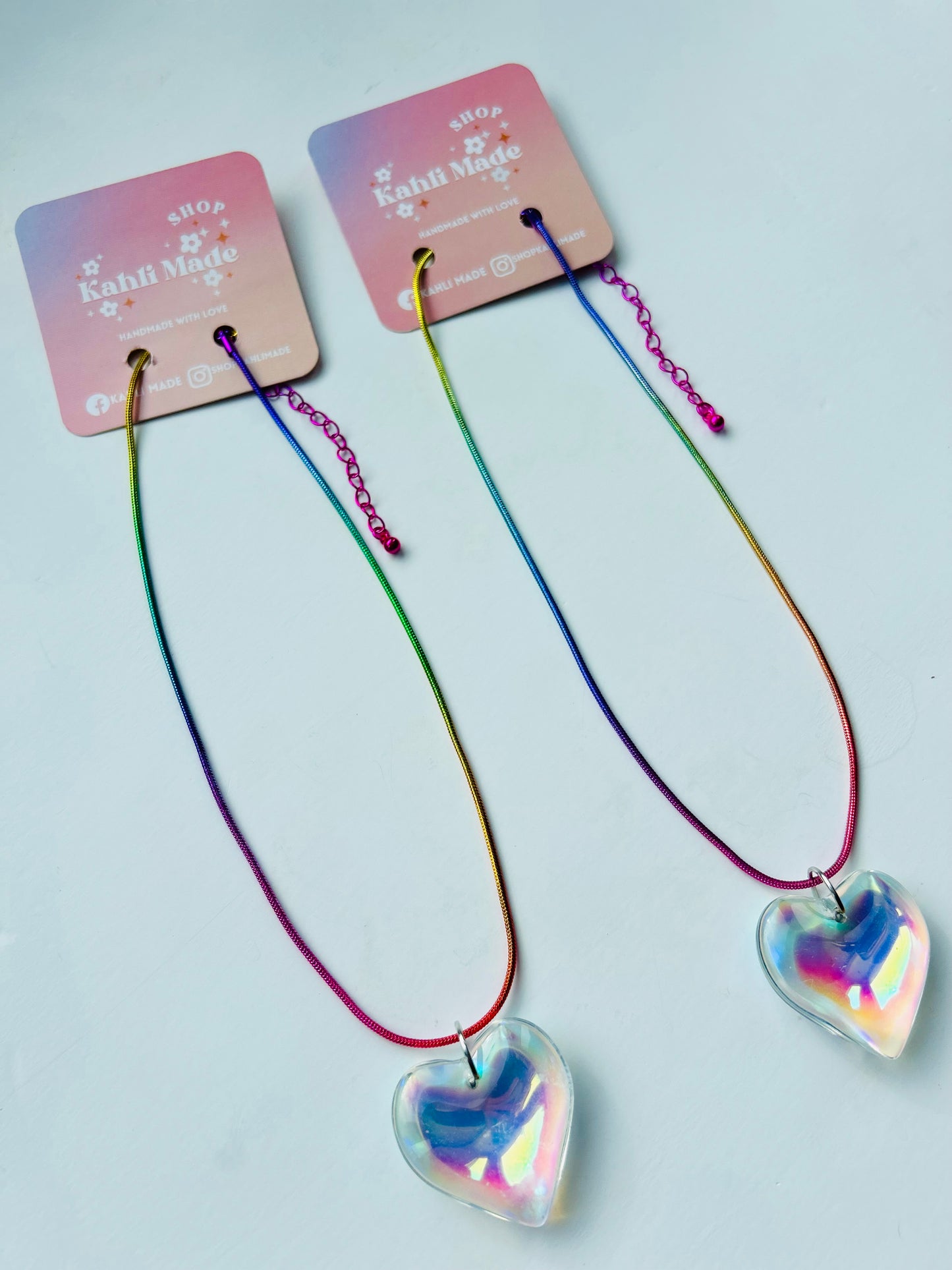 Y2K Holographic Heart Necklace