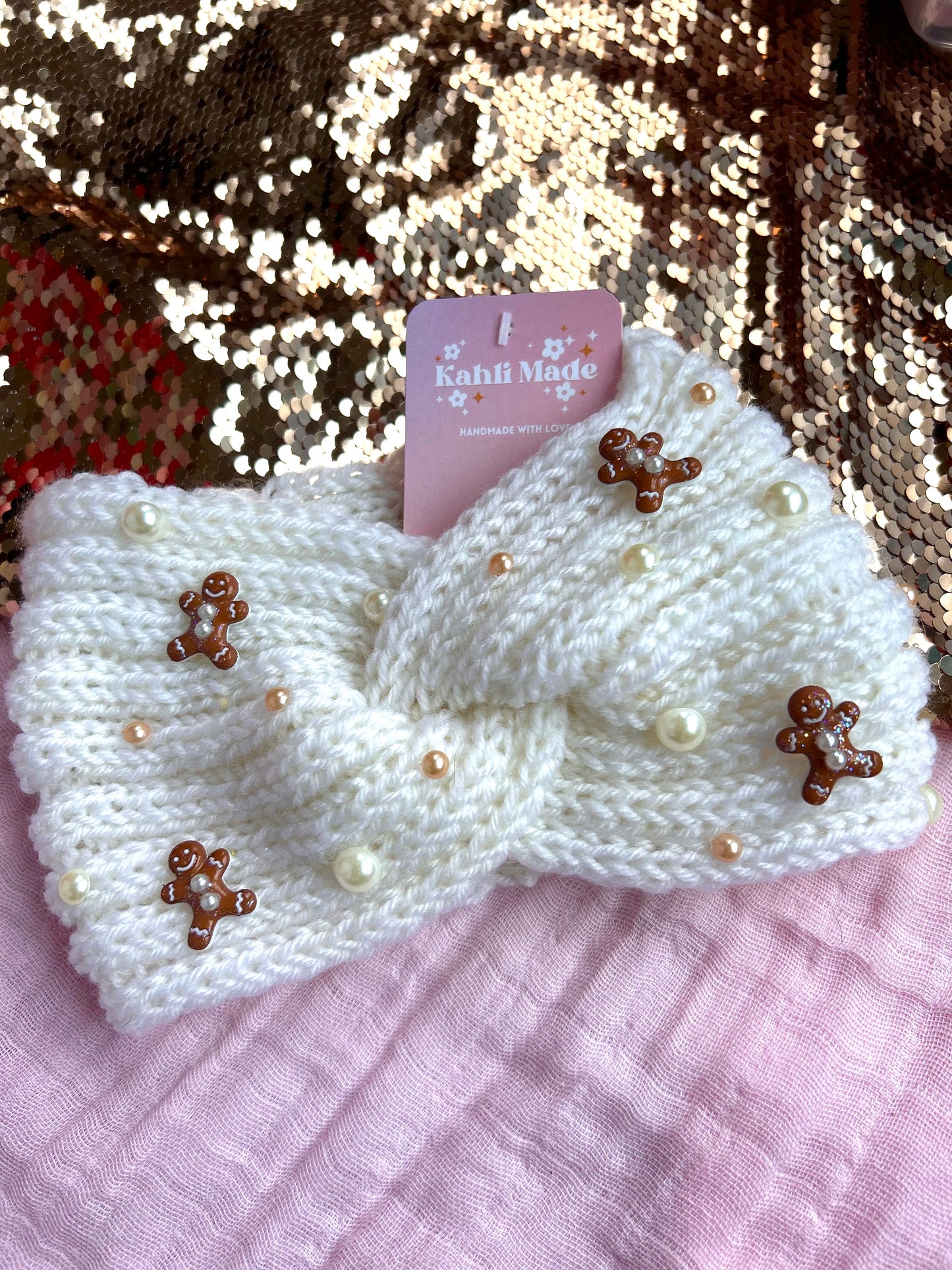 Gingerbread Knit Ear Warmer