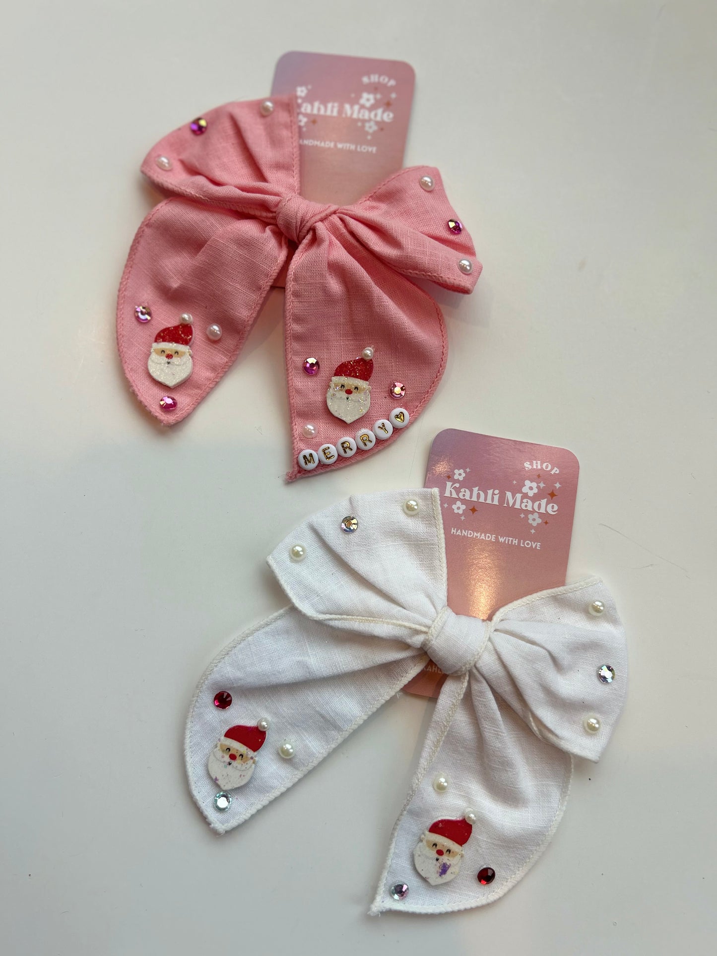 Santa Holiday Bows