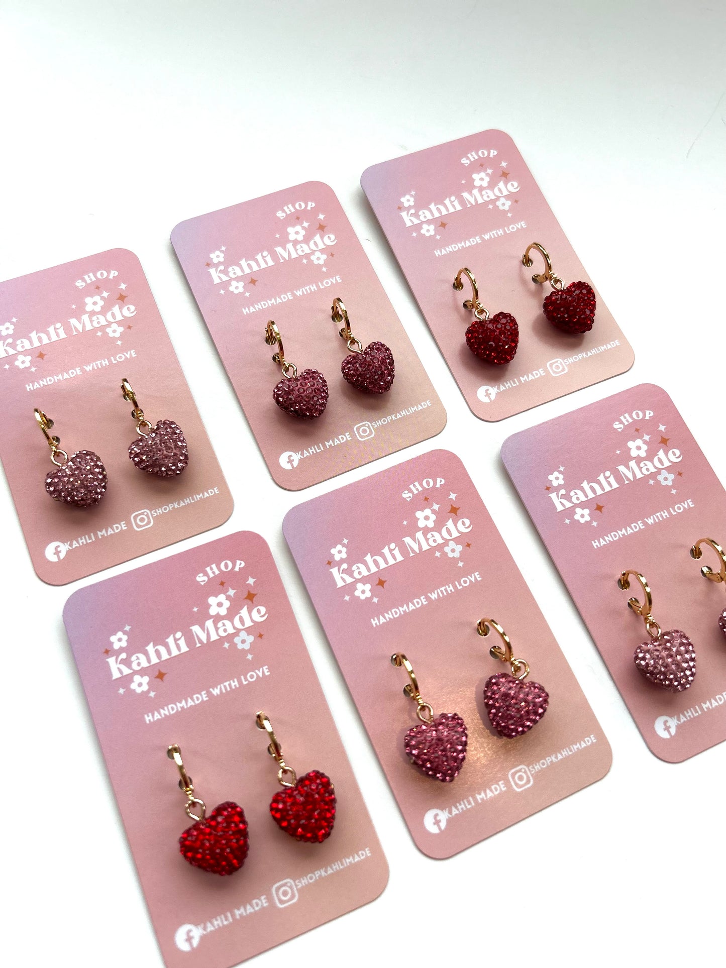 Gem Heart Huggie Hoops