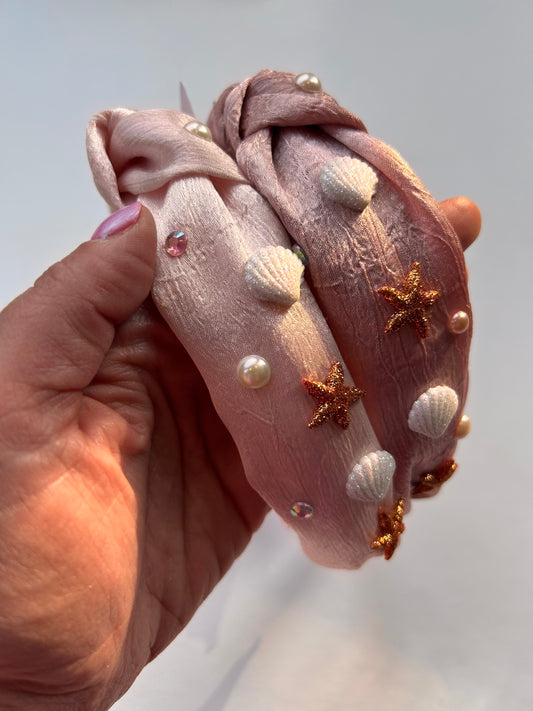 Satin Sea Shell Knotted Headband