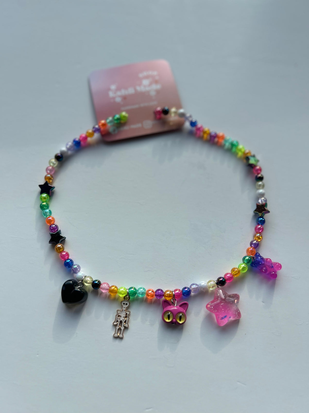 Spooky Cat Charm Necklace