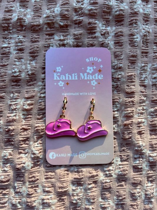 Pink Rodeo Huggie Hoops