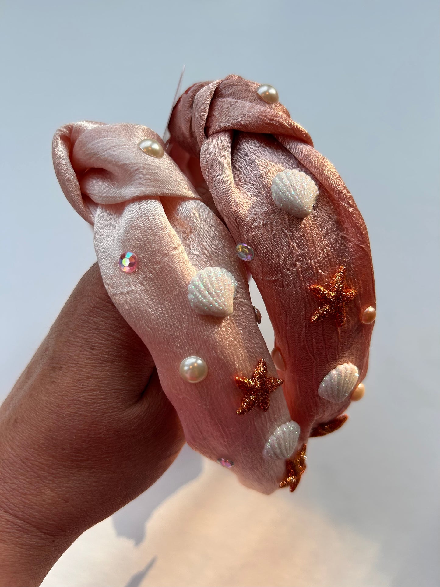 Satin Sea Shell Knotted Headband
