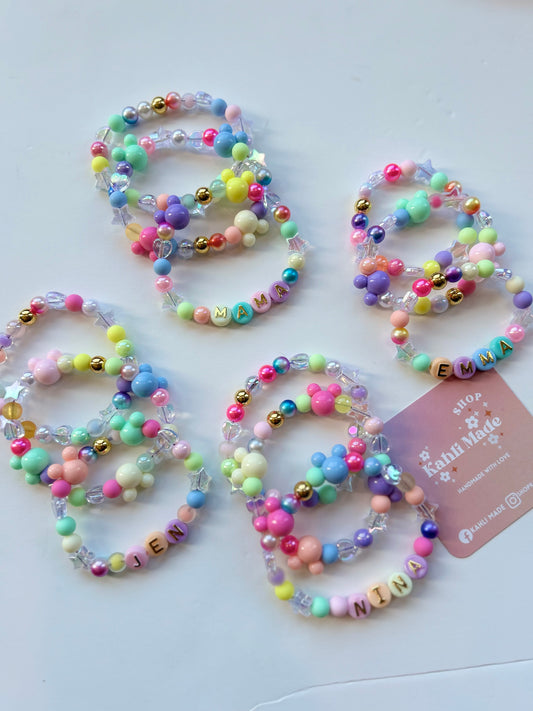 Custom Mouse Head Stack Bracelets (set of 3)