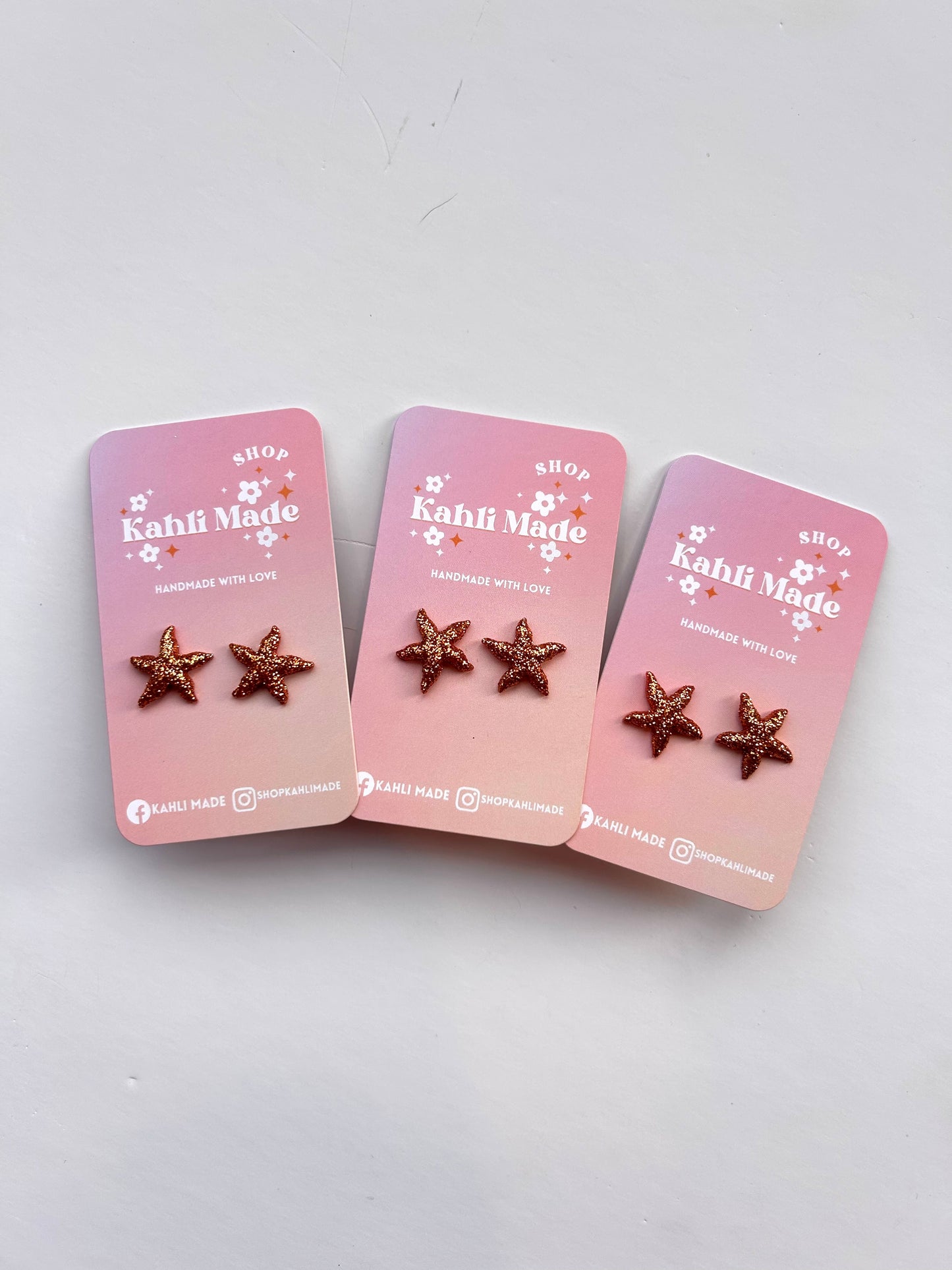 Glitter Starfish Studs
