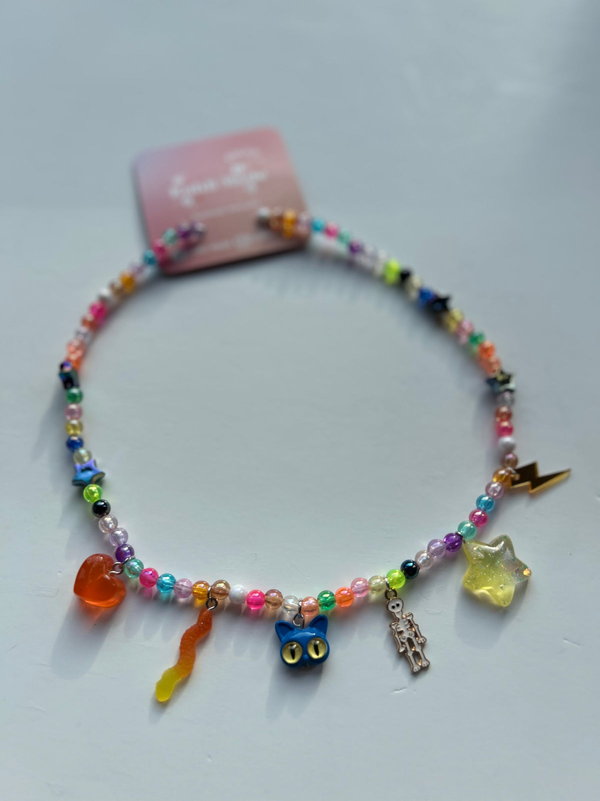 Spooky Cat Charm Necklace