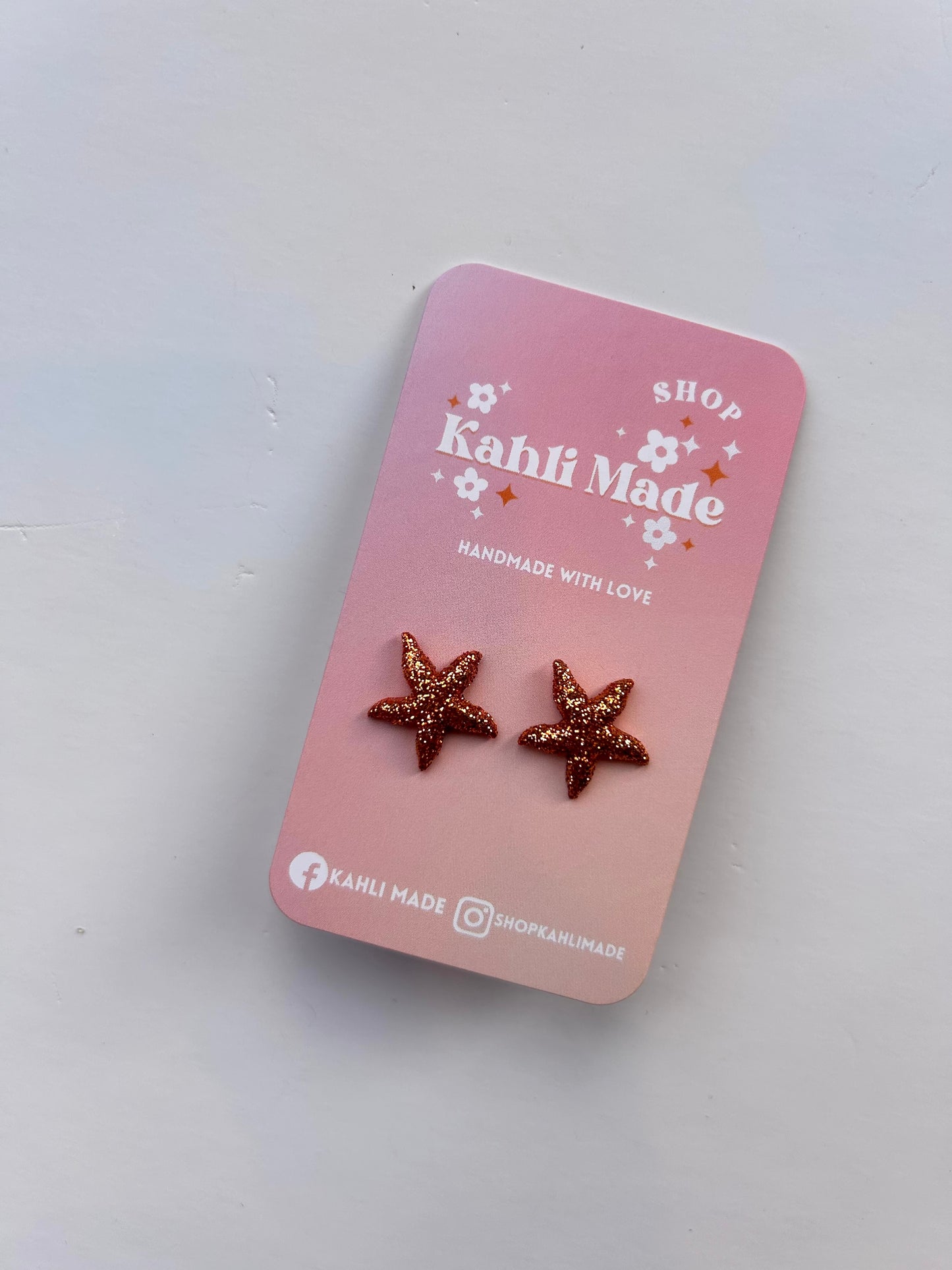Glitter Starfish Studs