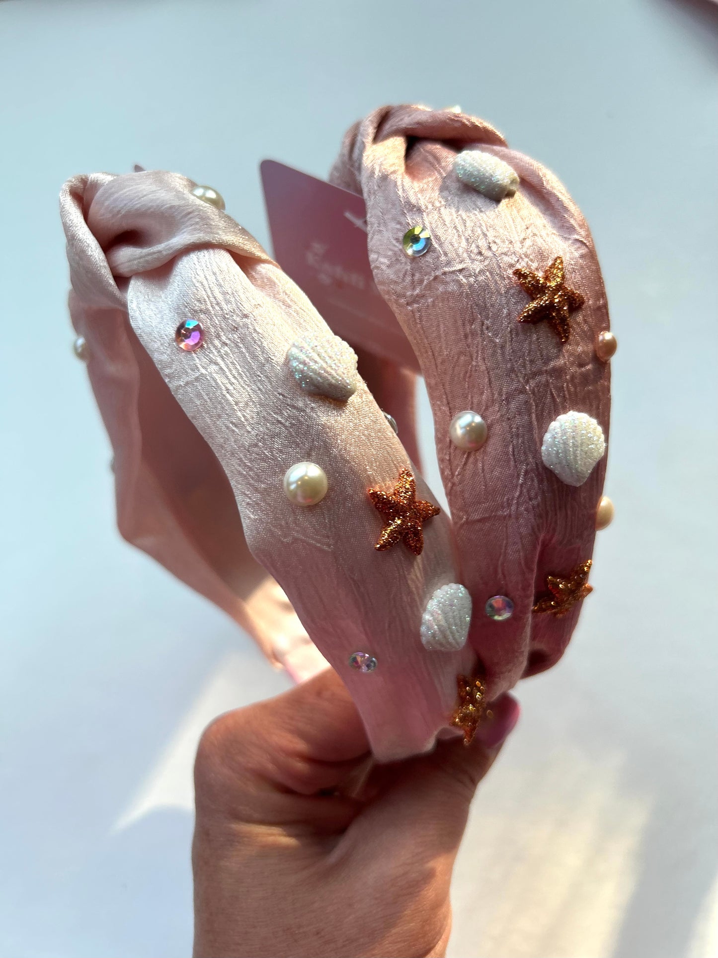 Satin Sea Shell Knotted Headband