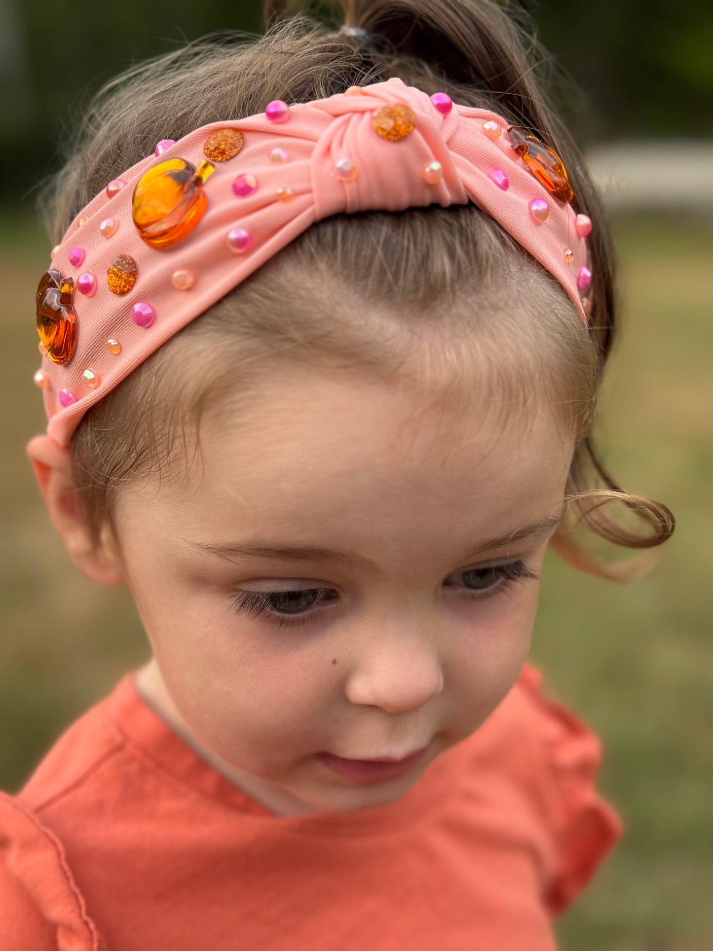 Pumpkin Gem Knotted Headband