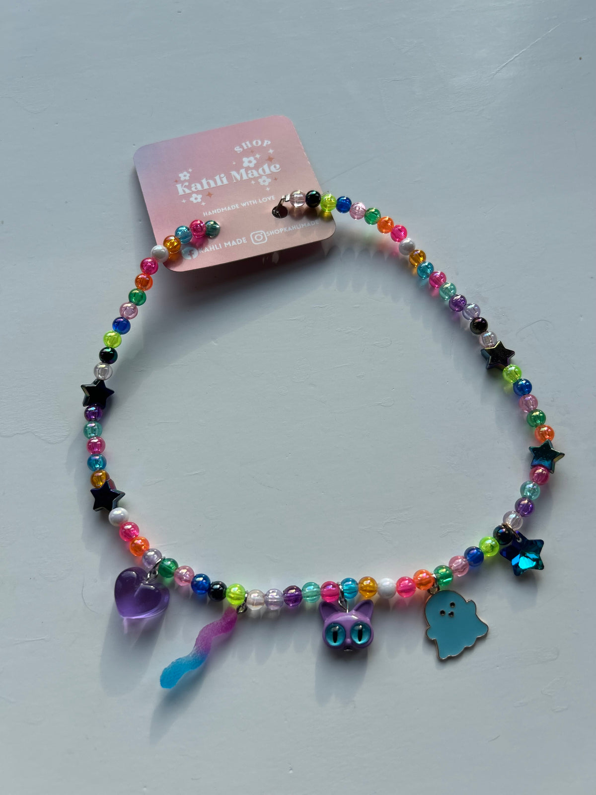 Spooky Cat Charm Necklace
