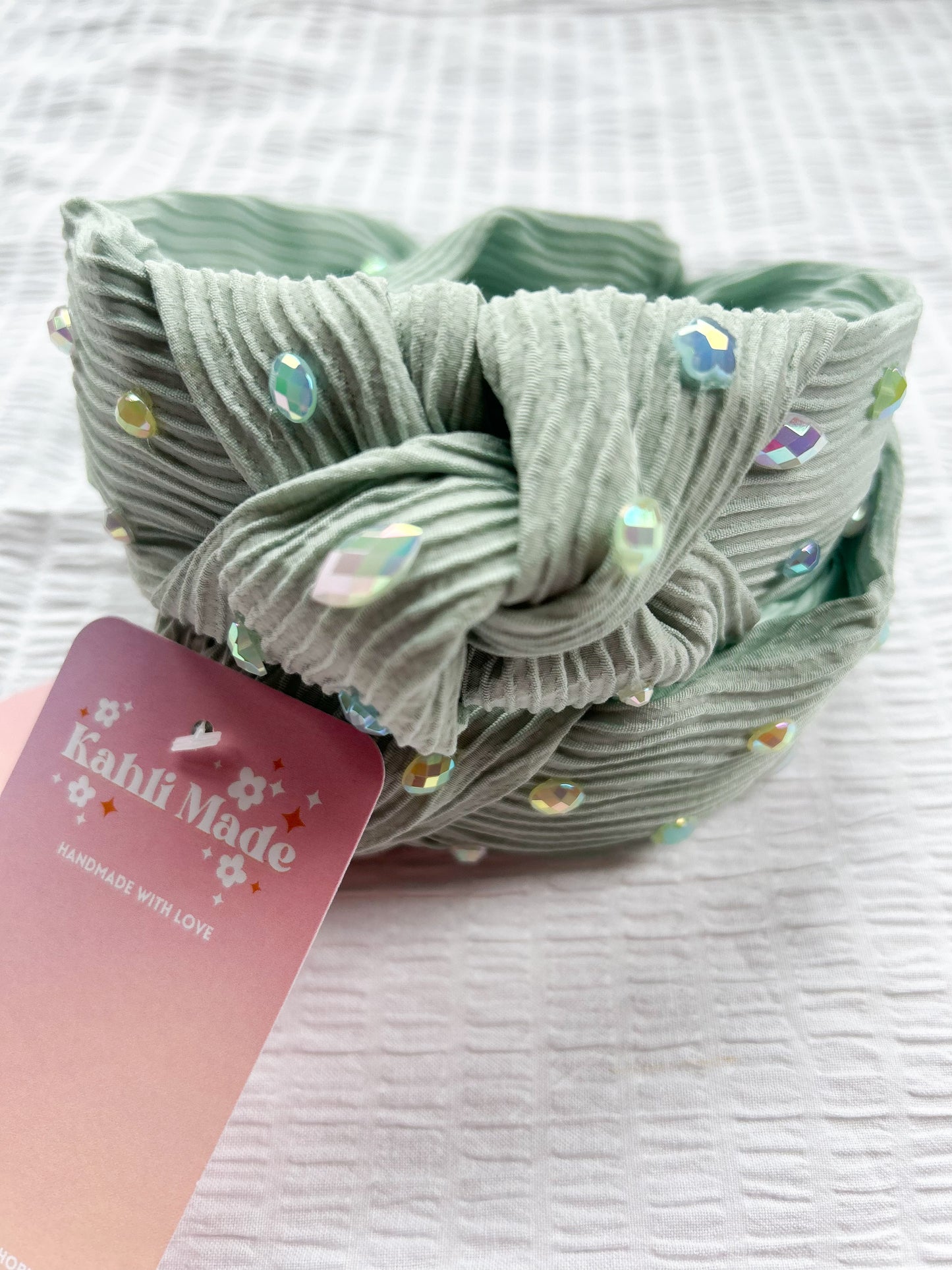 Sage Gem Knotted Headband