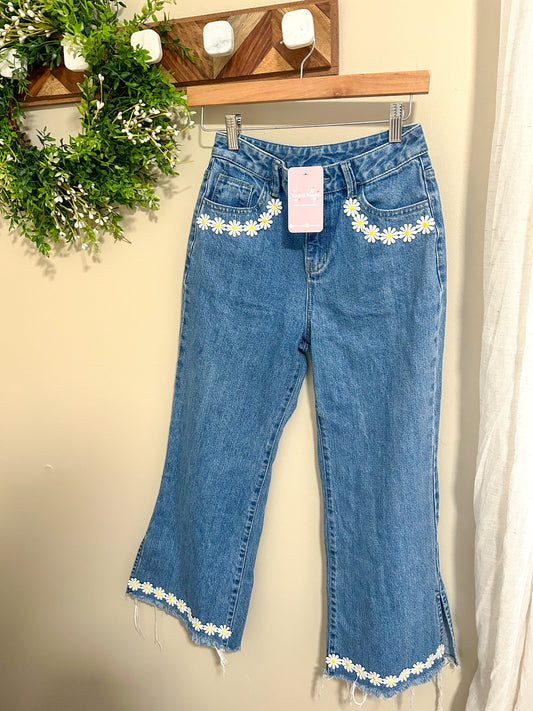 Upcycled Daisy Jeans