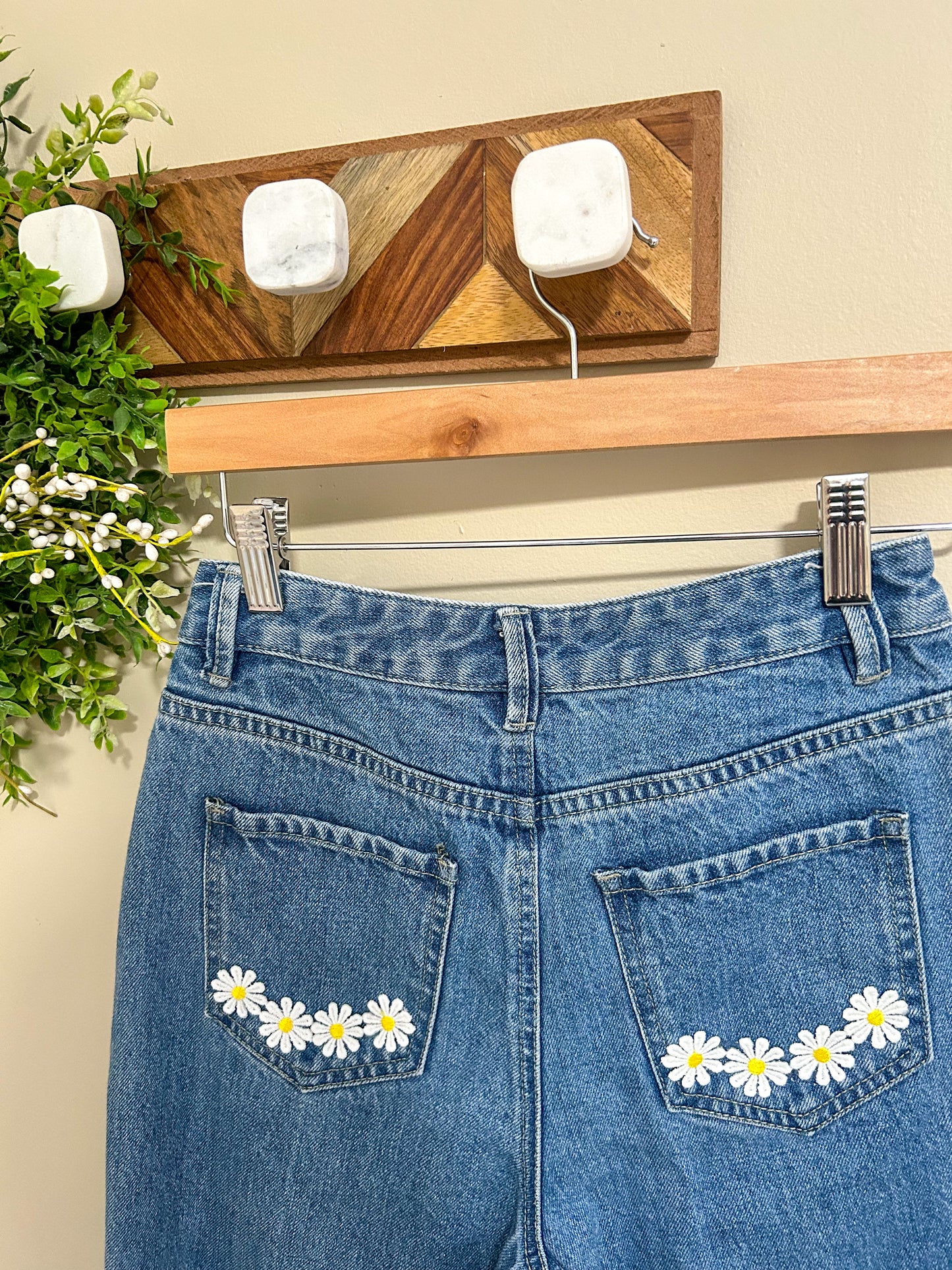 Upcycled Daisy Jeans