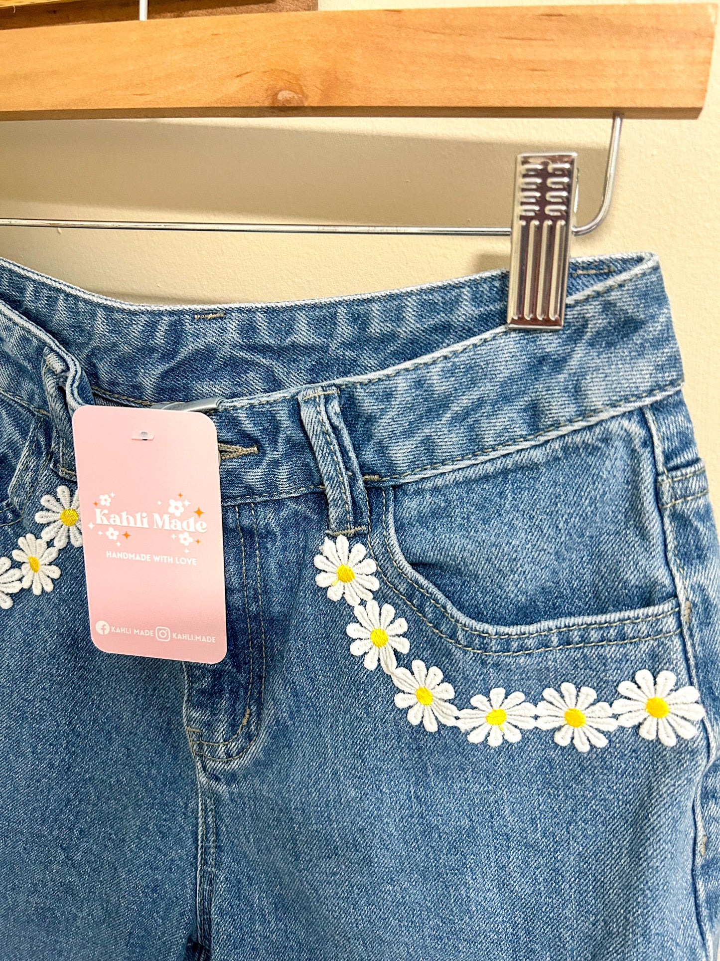 Upcycled Daisy Jeans